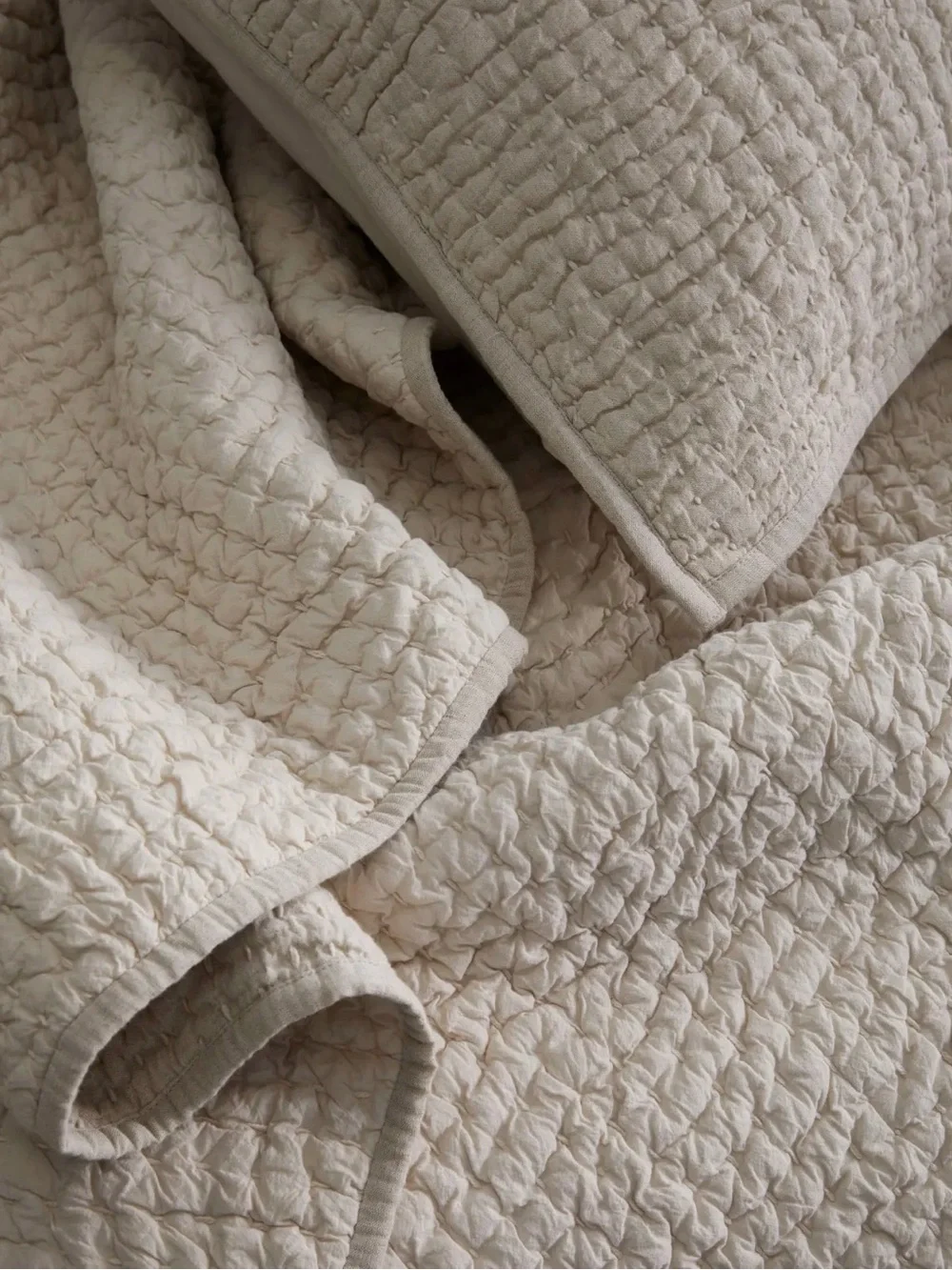 European Linen and Organic Cotton Quilt in Natural - Retail $150
